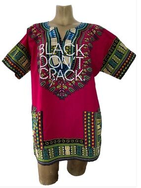 BLACK DON’T CRACK Dashiki TUNIC TOP Large